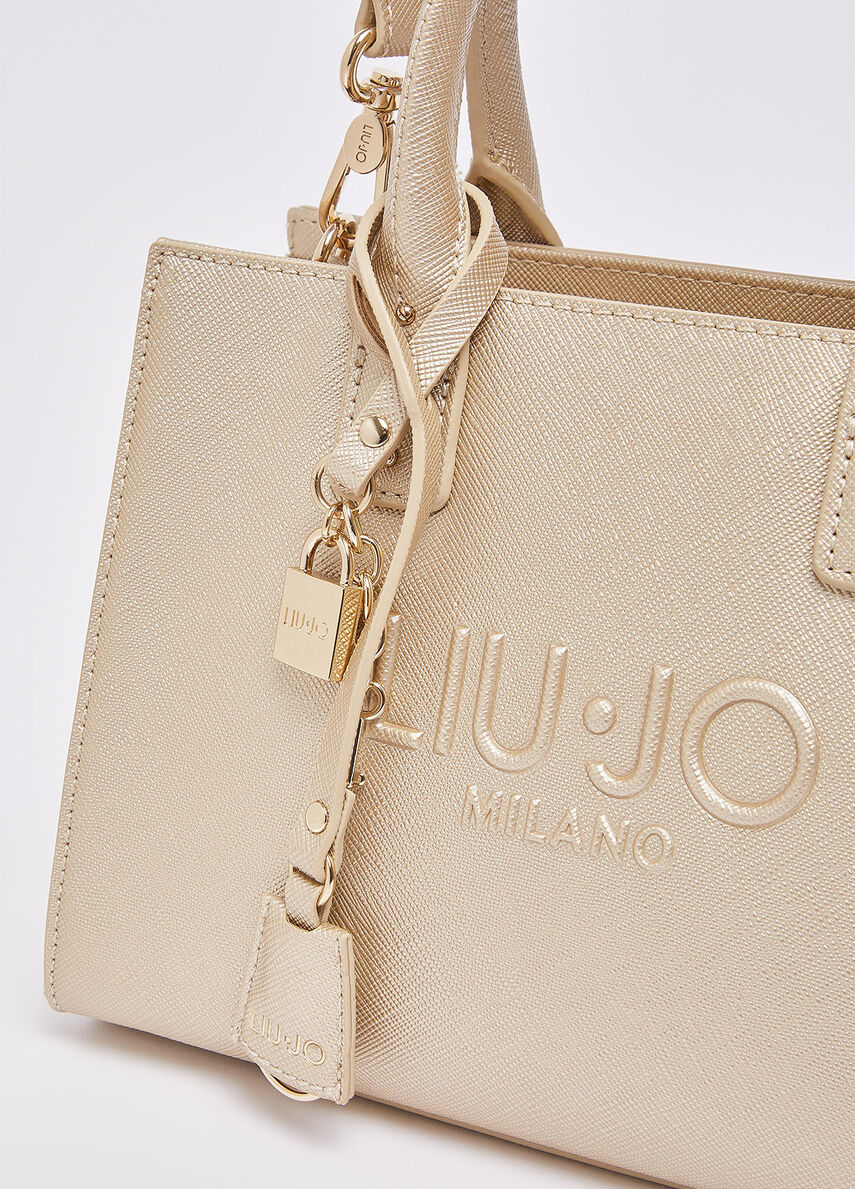 Borsa a mano piccola con charm - Oro chiaro - immagine 5