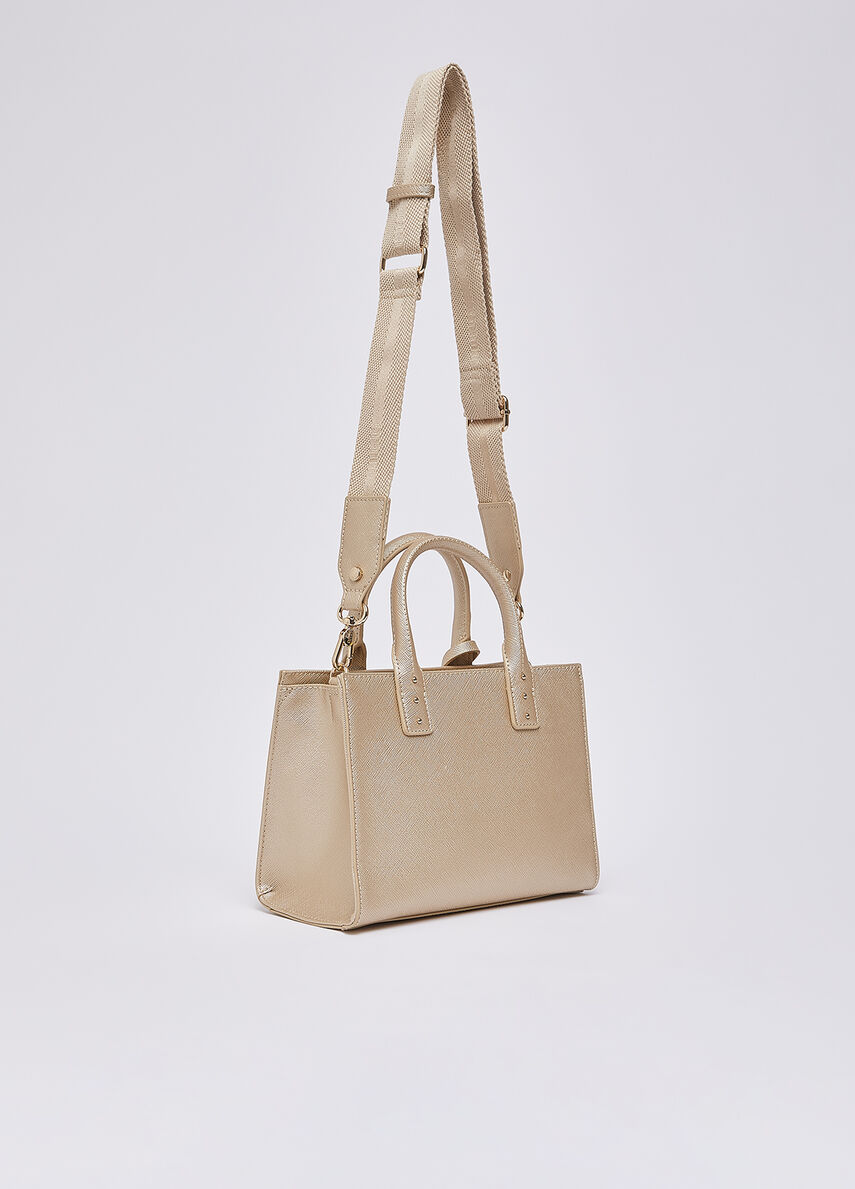 Borsa a mano piccola con charm - Oro chiaro - immagine 3