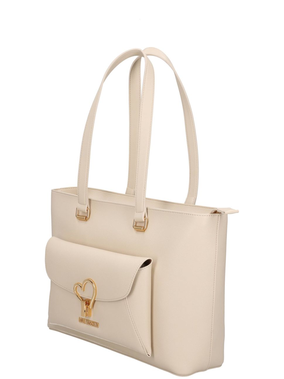 Love Moschino Shopping bag con tasca frontale - Avorio - immagine 4