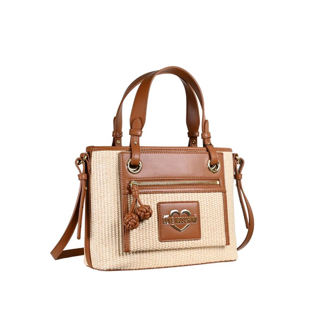 Love Moschino – Borsa a mano in tessuto con tracolla - immagine 3