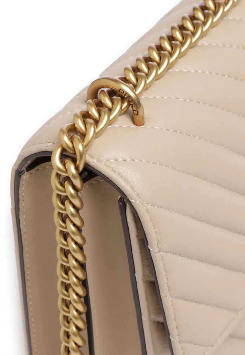 Pinko – Love Bag Chevron - Beige - immagine 2