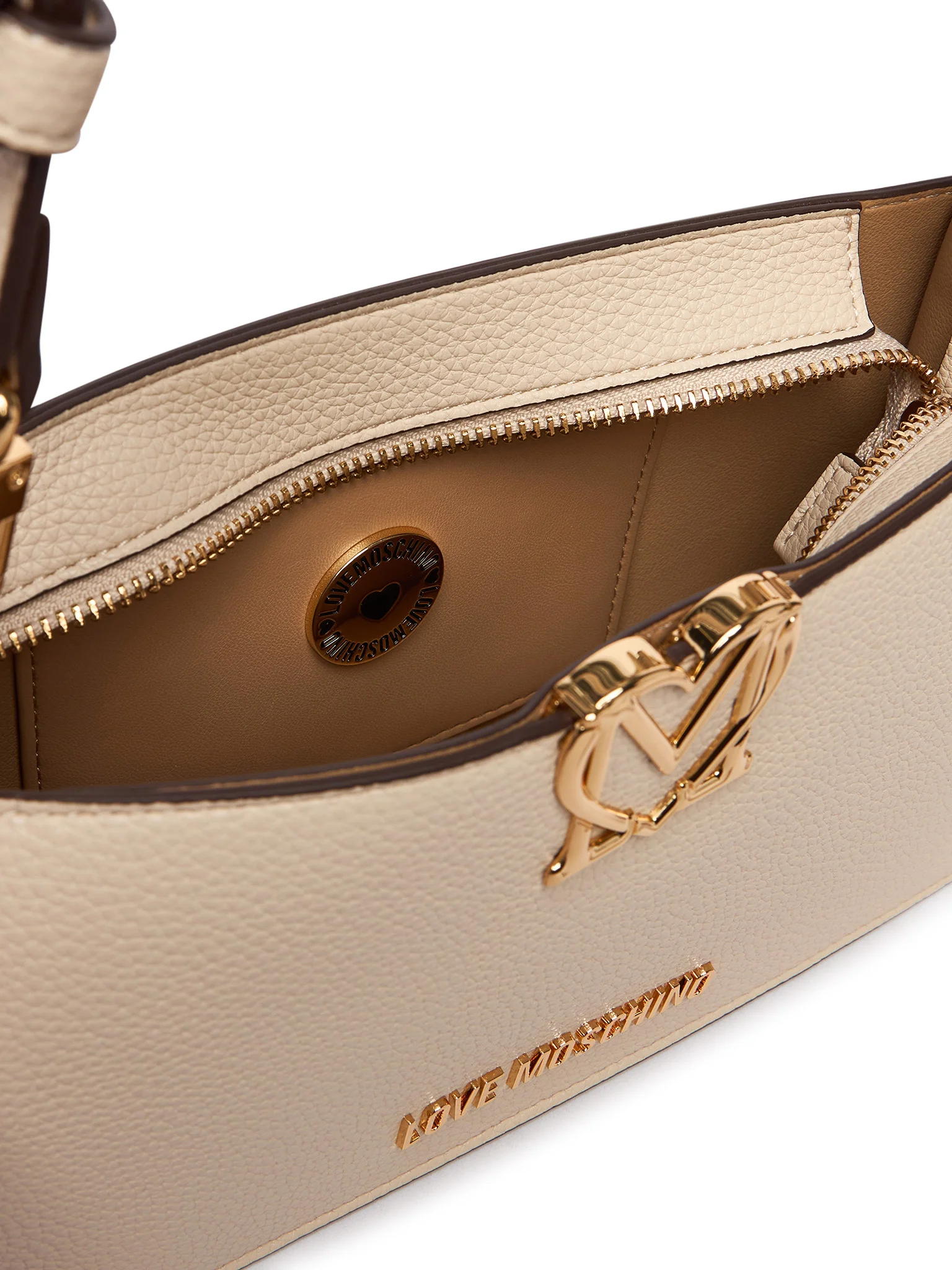 Love Moschino Borsa a spalla compatta Avorio - immagine 6