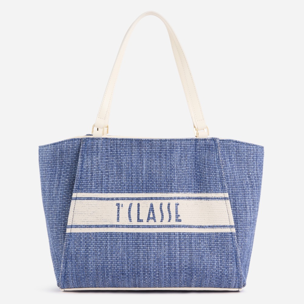 Rafia Coast borsa shopping Blu Pacifico