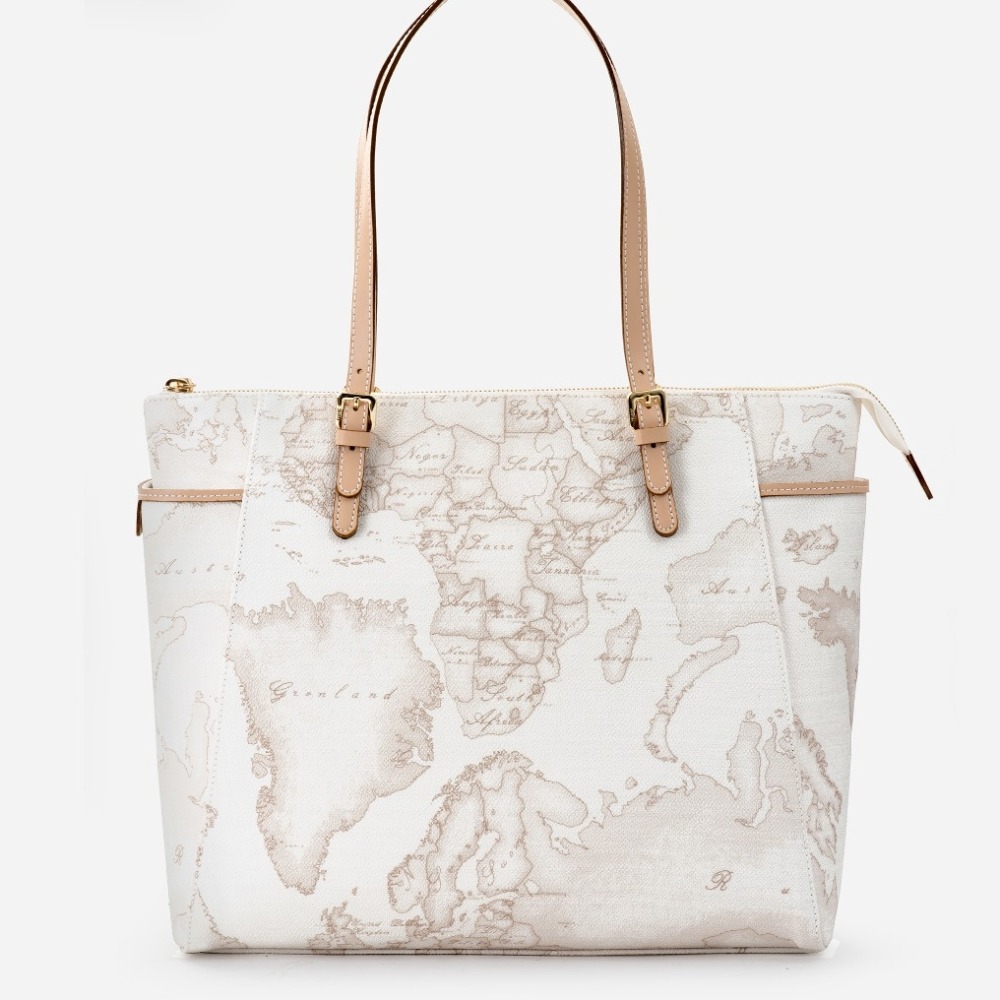 Geo White Shopping bag grande