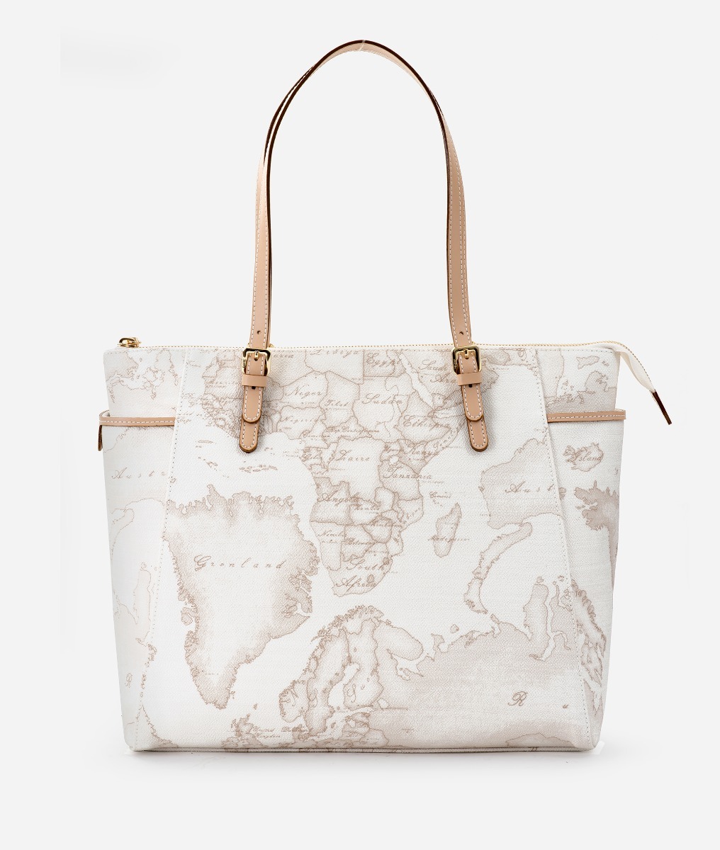 Geo White Shopping bag grande