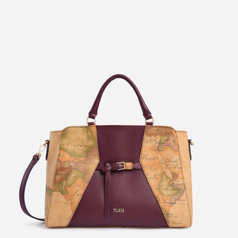 Alviero Martini 1A Classe Geo Saloon Borsa a Mano Burgundy