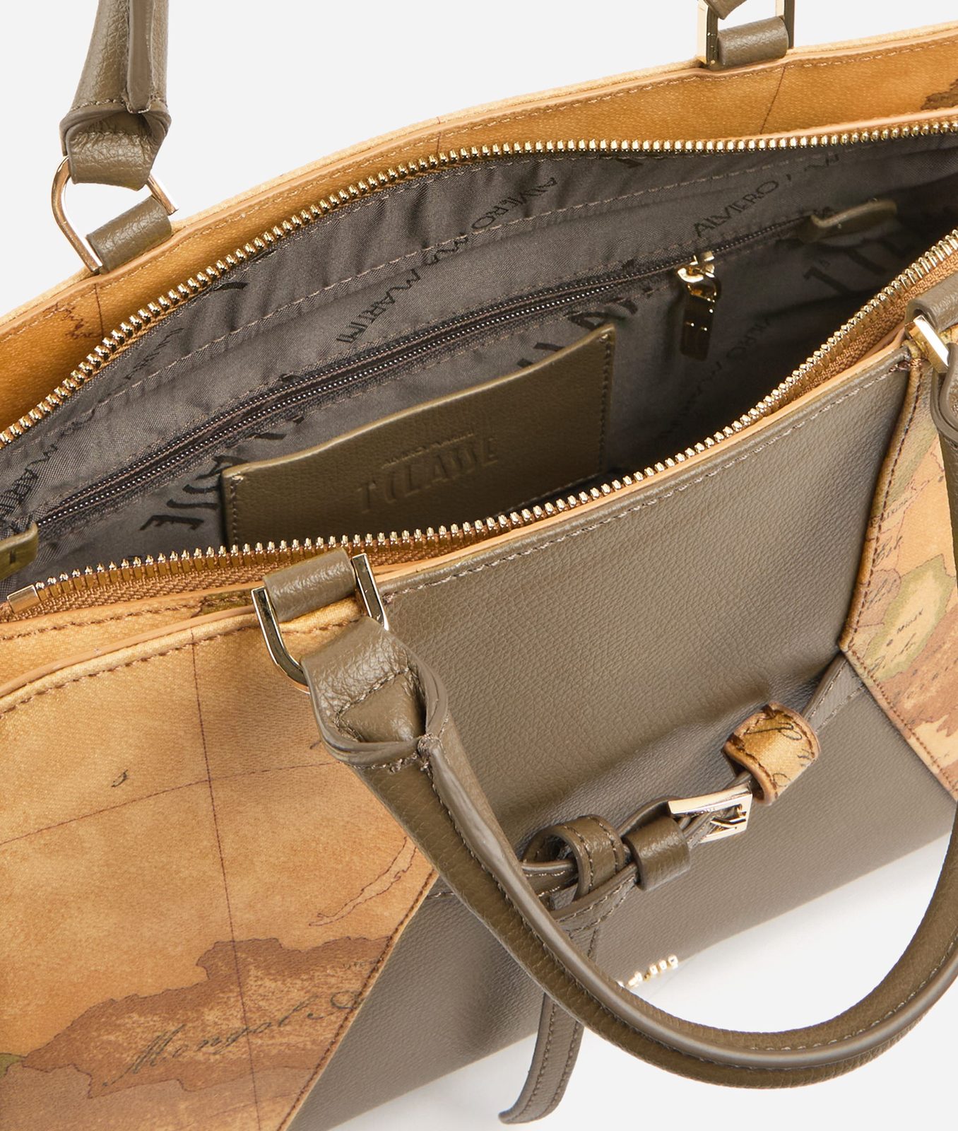 Alviero Martini 1A Classe Geo Saloon Borsa a Mano Verde Oliva - immagine 3