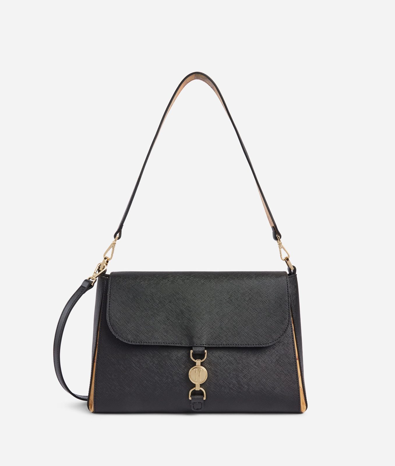 Alviero Martini 1A Classe Golden Coin Messenger Borsa Sottospalla Nera