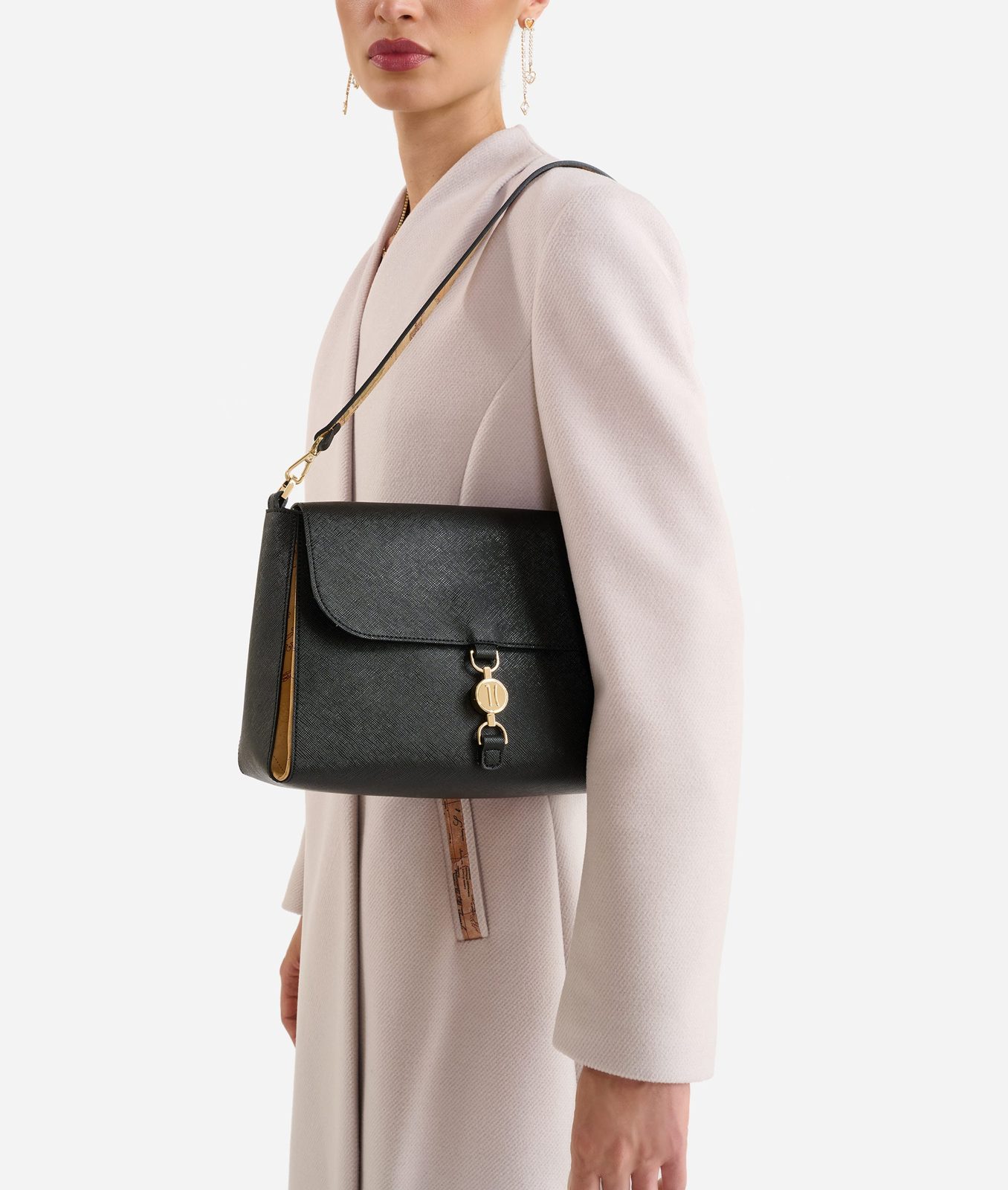 Alviero Martini 1A Classe Golden Coin Messenger Borsa Sottospalla Nera - immagine 5