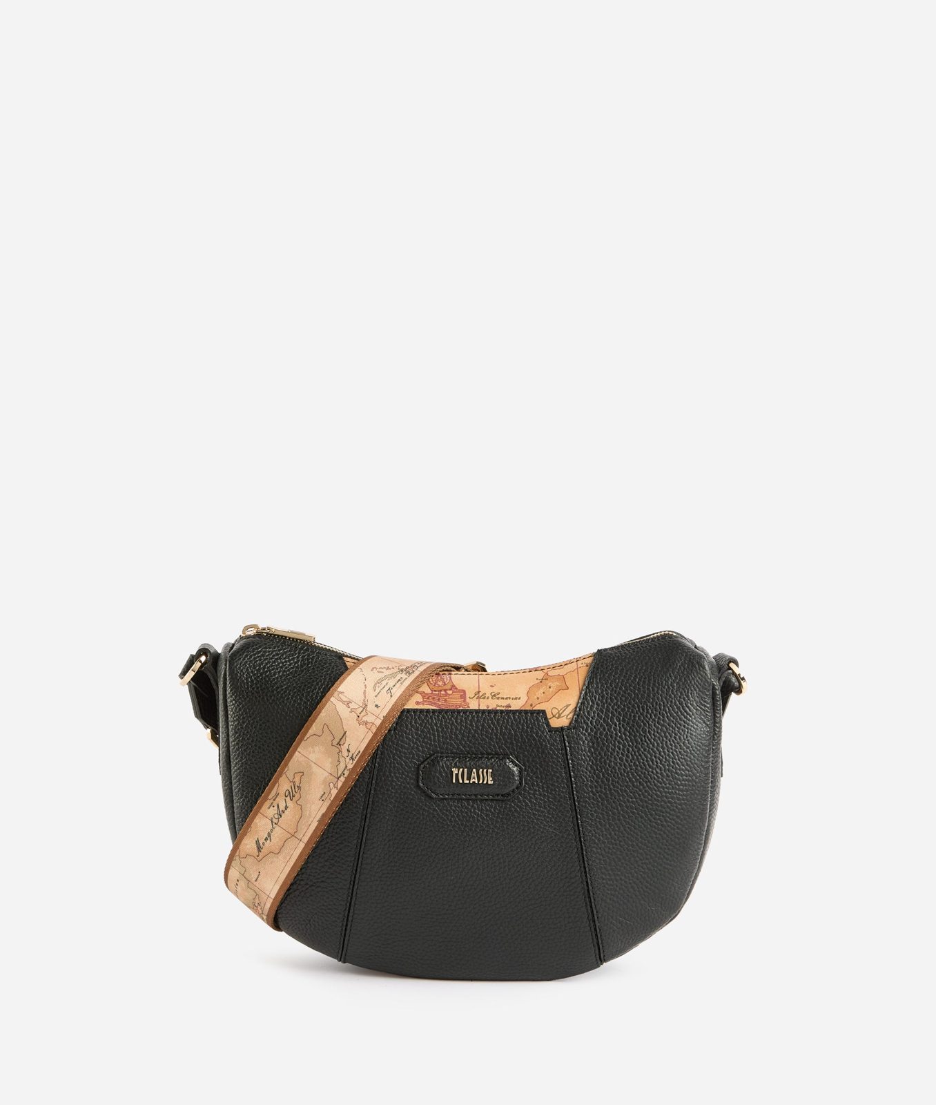 Alviero Martini 1A Classe Sierra Leather Tracolla a Mezzaluna Nera
