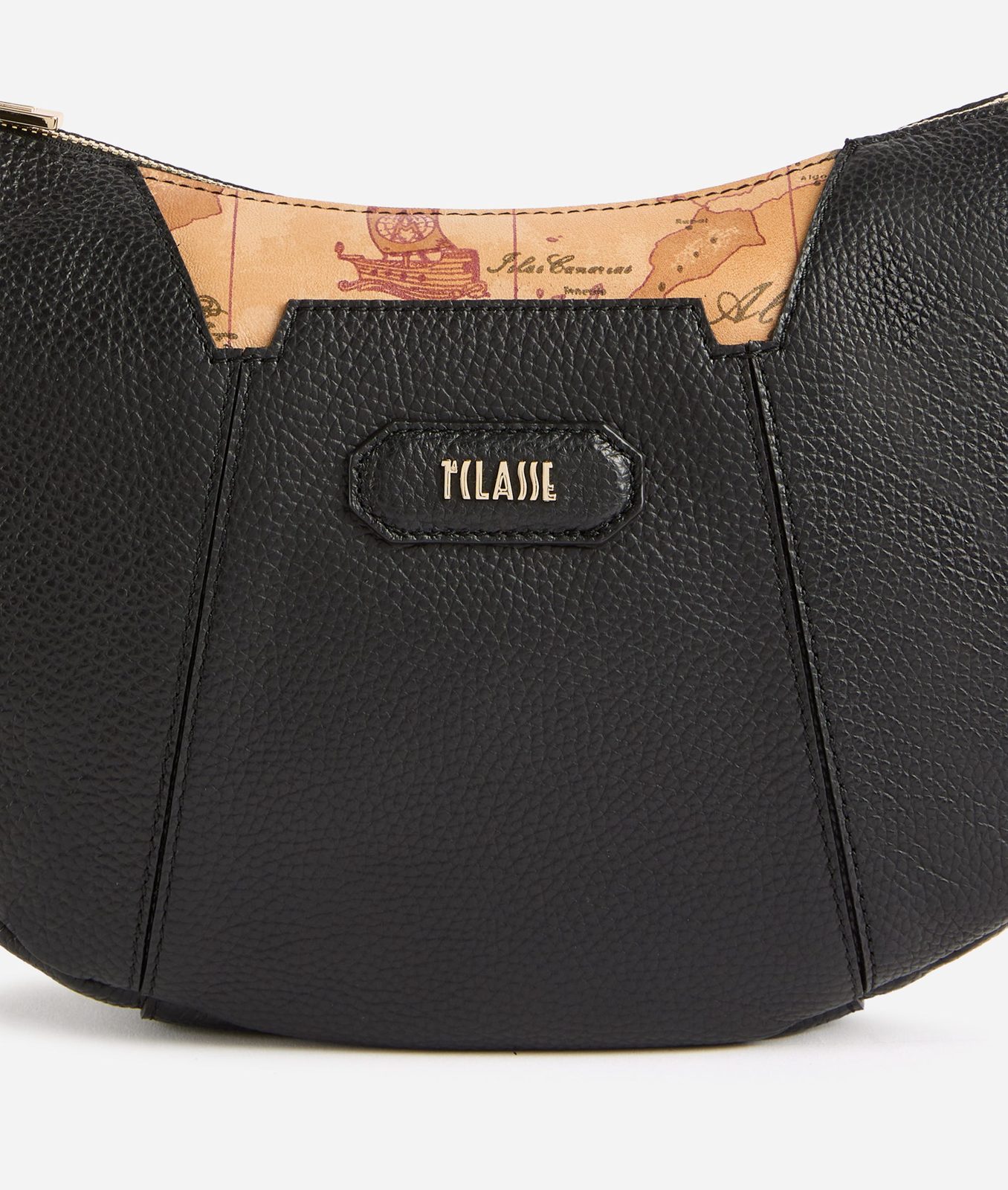 Alviero Martini 1A Classe Sierra Leather Tracolla a Mezzaluna Nera - immagine 4