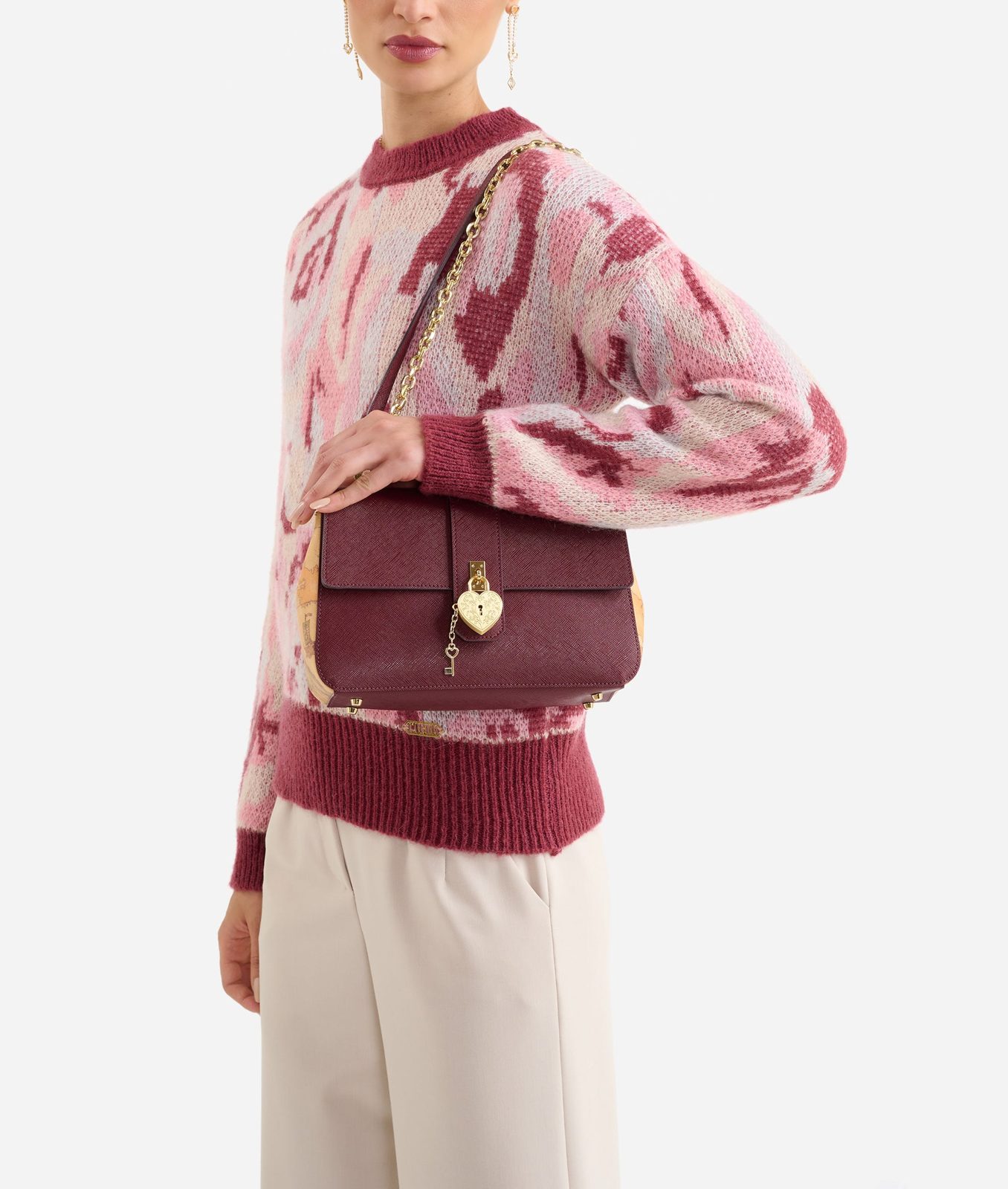 Alviero Martini 1A Classe Western Love Bag Borsa a Tracolla Burgundy - immagine 5