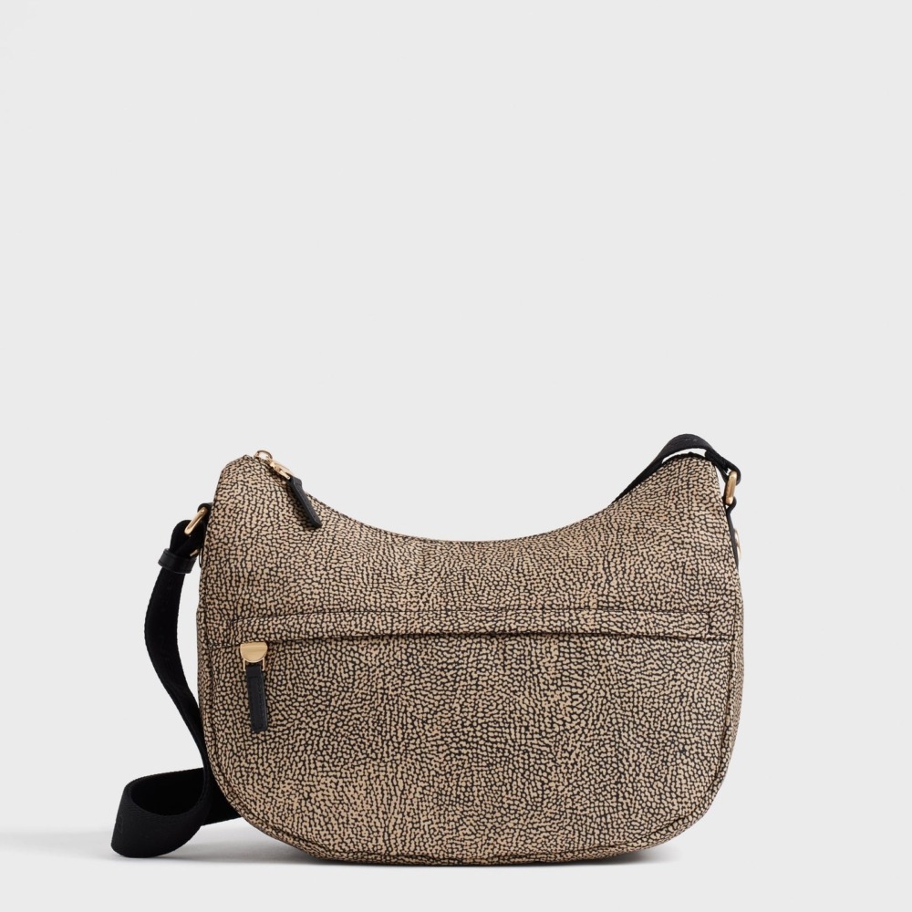 Borbonese B-Club Luna Bag Middle Op Naturale/Nero