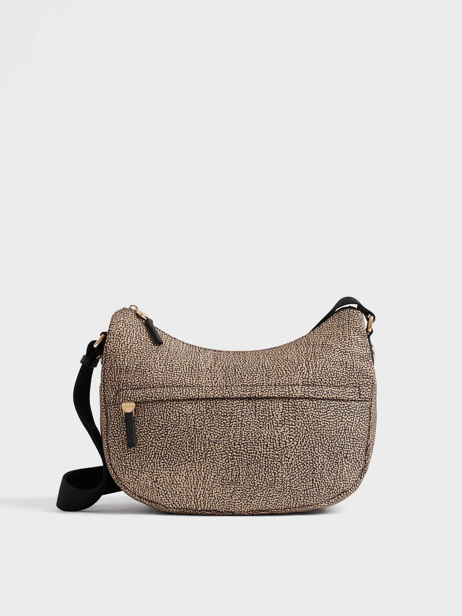 Borbonese B-Club Luna Bag Middle Op Naturale/Nero