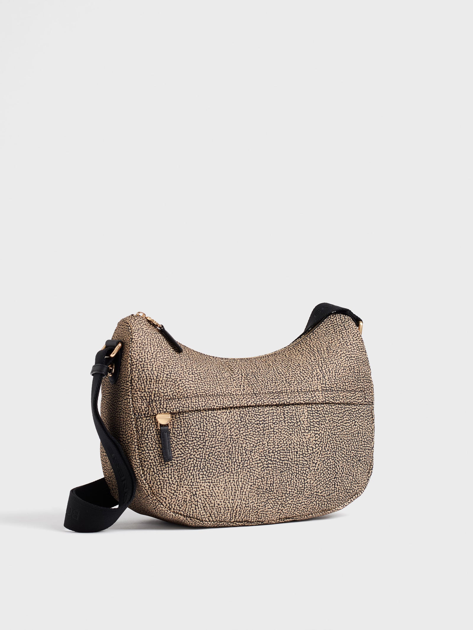 Borbonese B-Club Luna Bag Middle Op Naturale/Nero - immagine 2