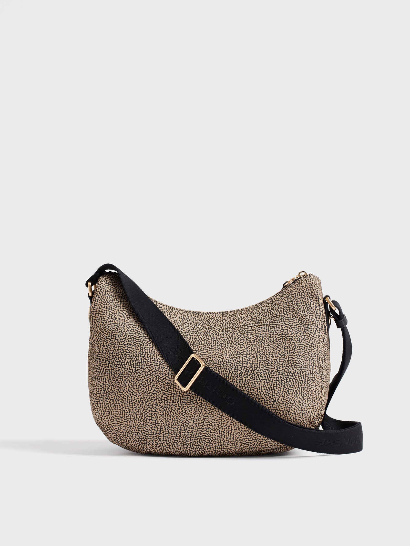 Borbonese B-Club Luna Bag Middle Op Naturale/Nero - immagine 3
