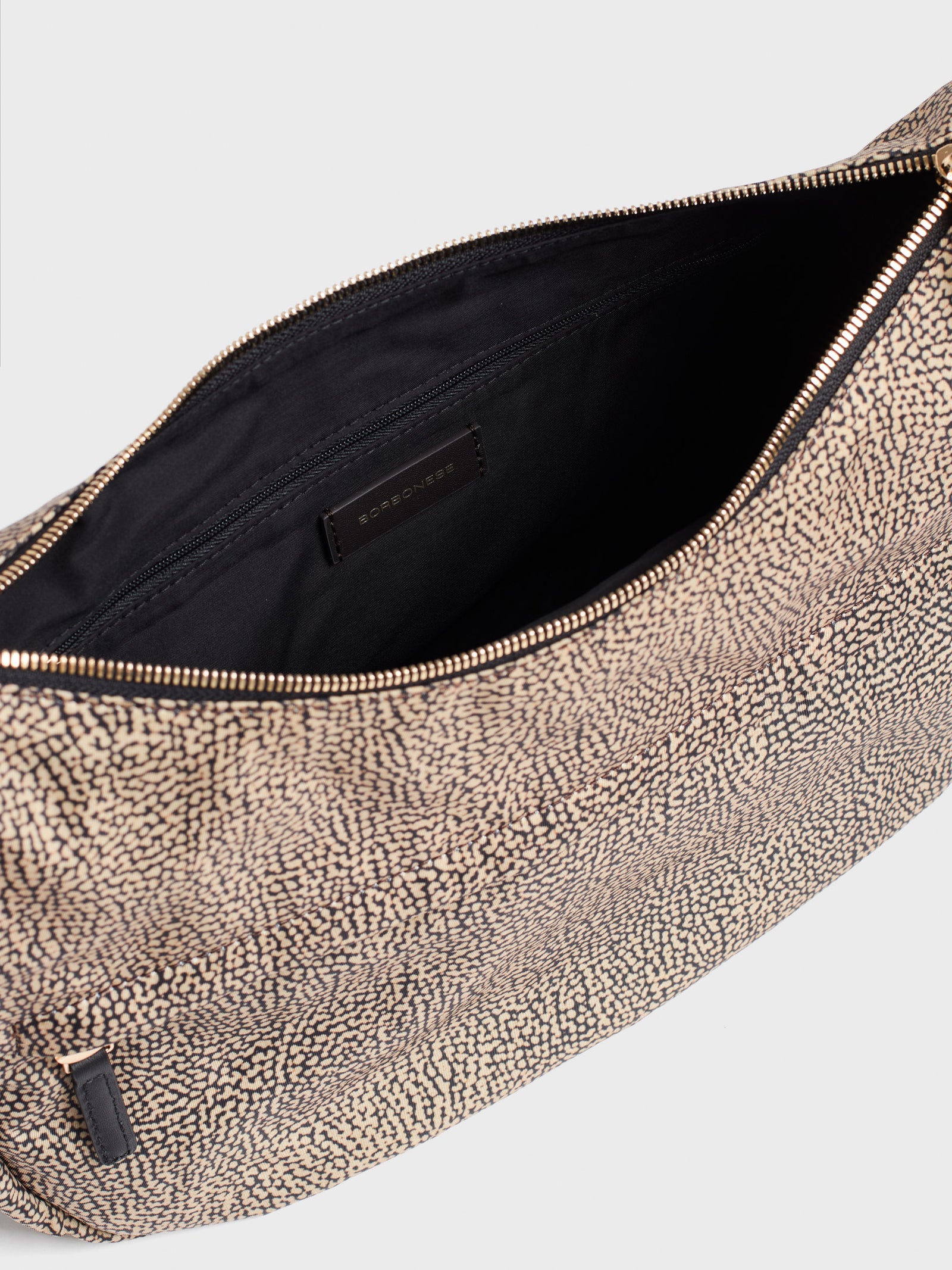 Borbonese B-Club Luna Bag Middle Op Naturale/Nero - immagine 4
