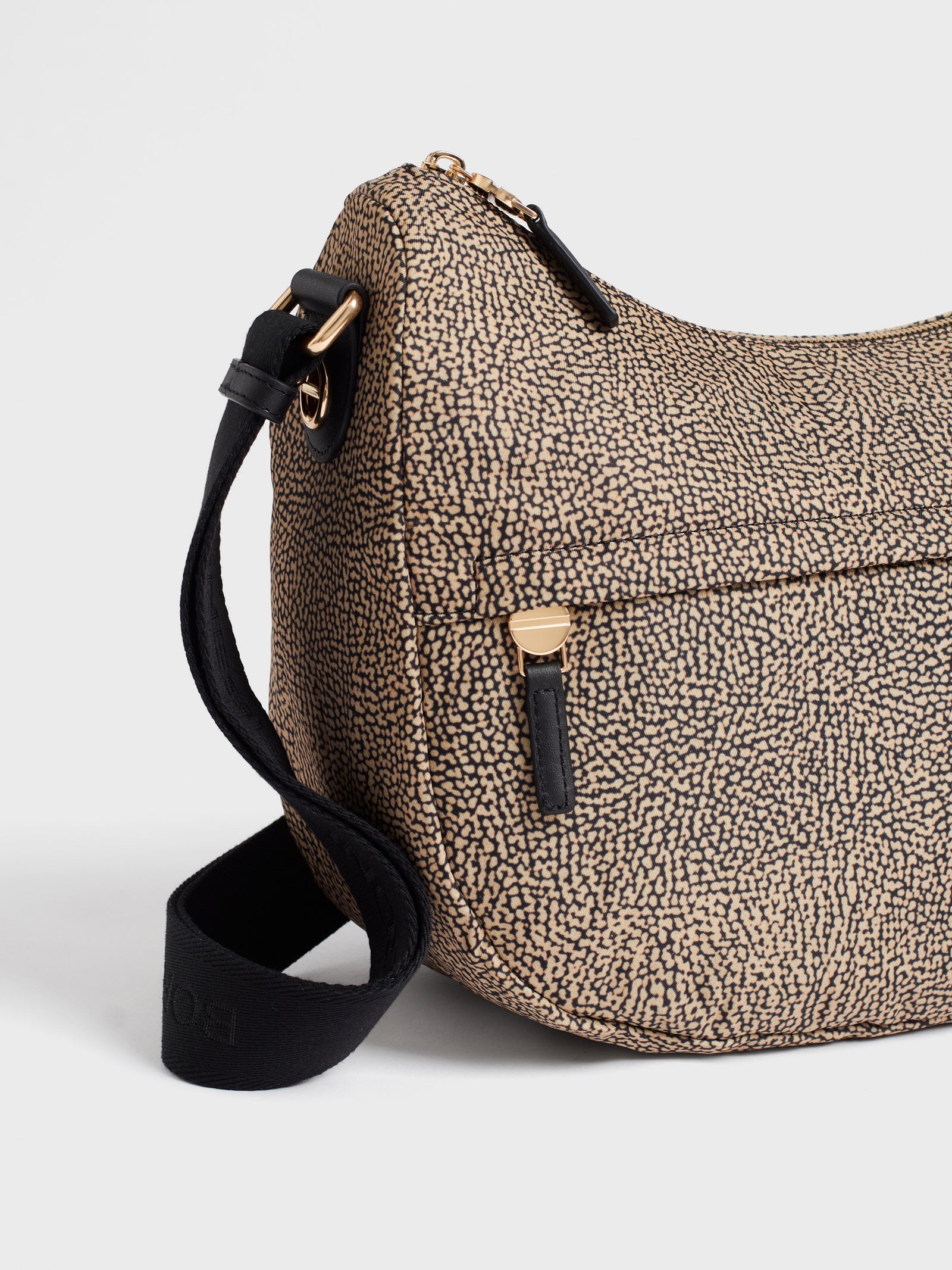 Borbonese B-Club Luna Bag Middle Op Naturale/Nero - immagine 5