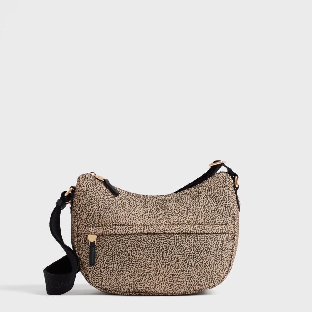 Borbonese B-Club Luna Bag Small Op Naturale/Nero