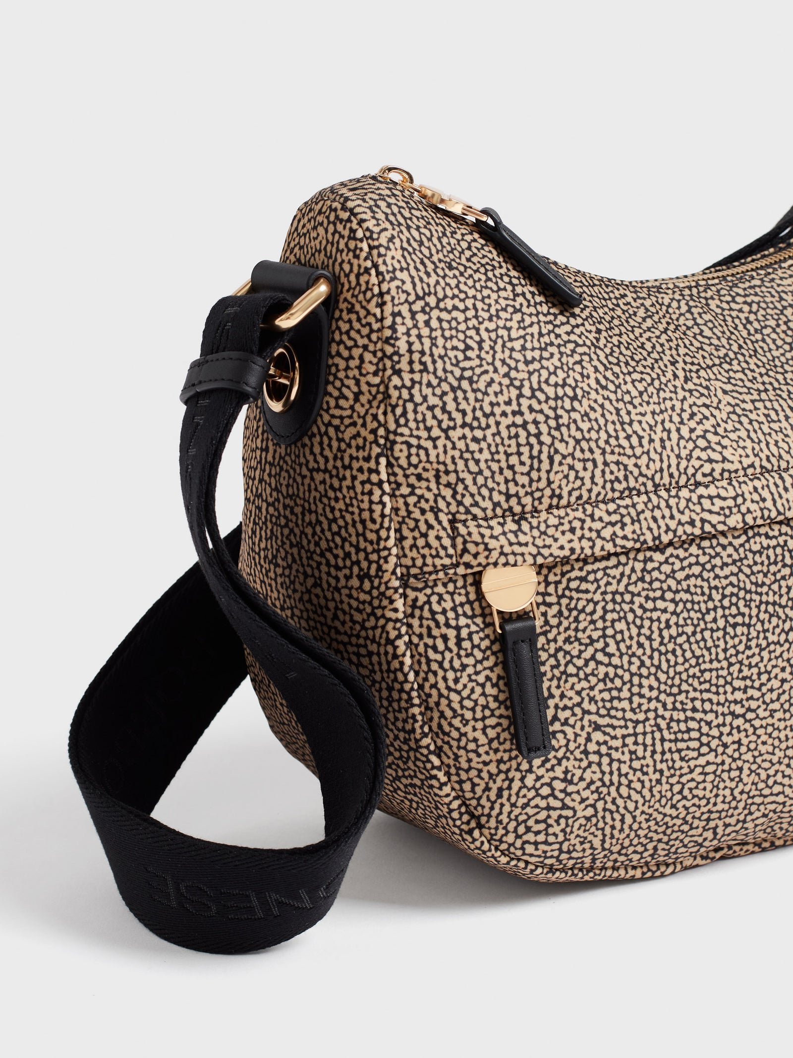 Borbonese B-Club Luna Bag Small Op Naturale/Nero - immagine 6
