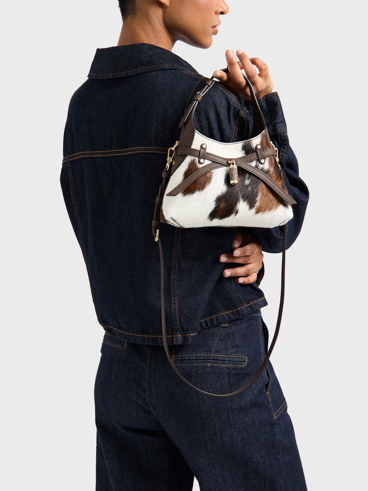 Borbonese B-Halo Mini Bag Naturale/Cacao - immagine 5