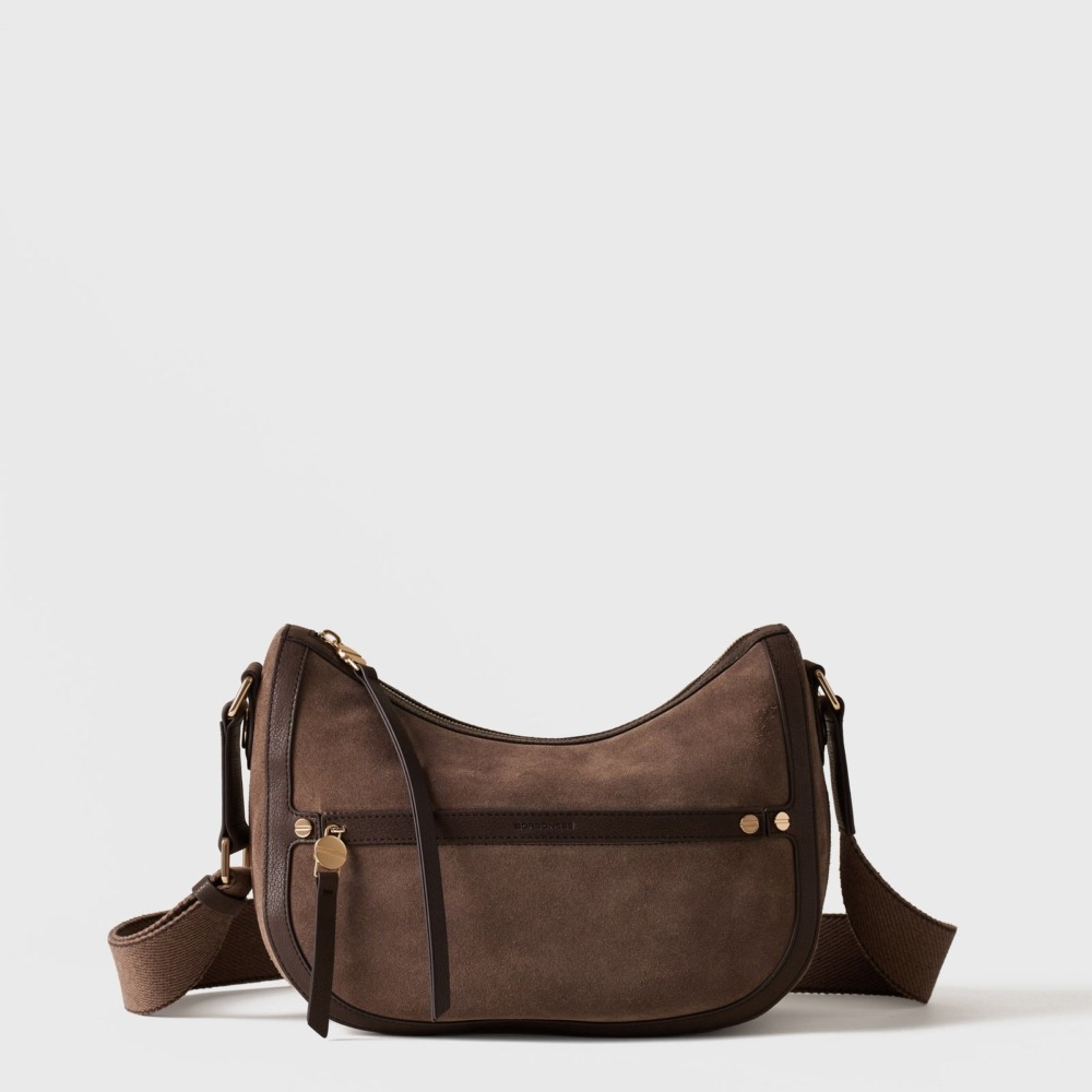 Borbonese Luna Bag Small Cenere/Cacao