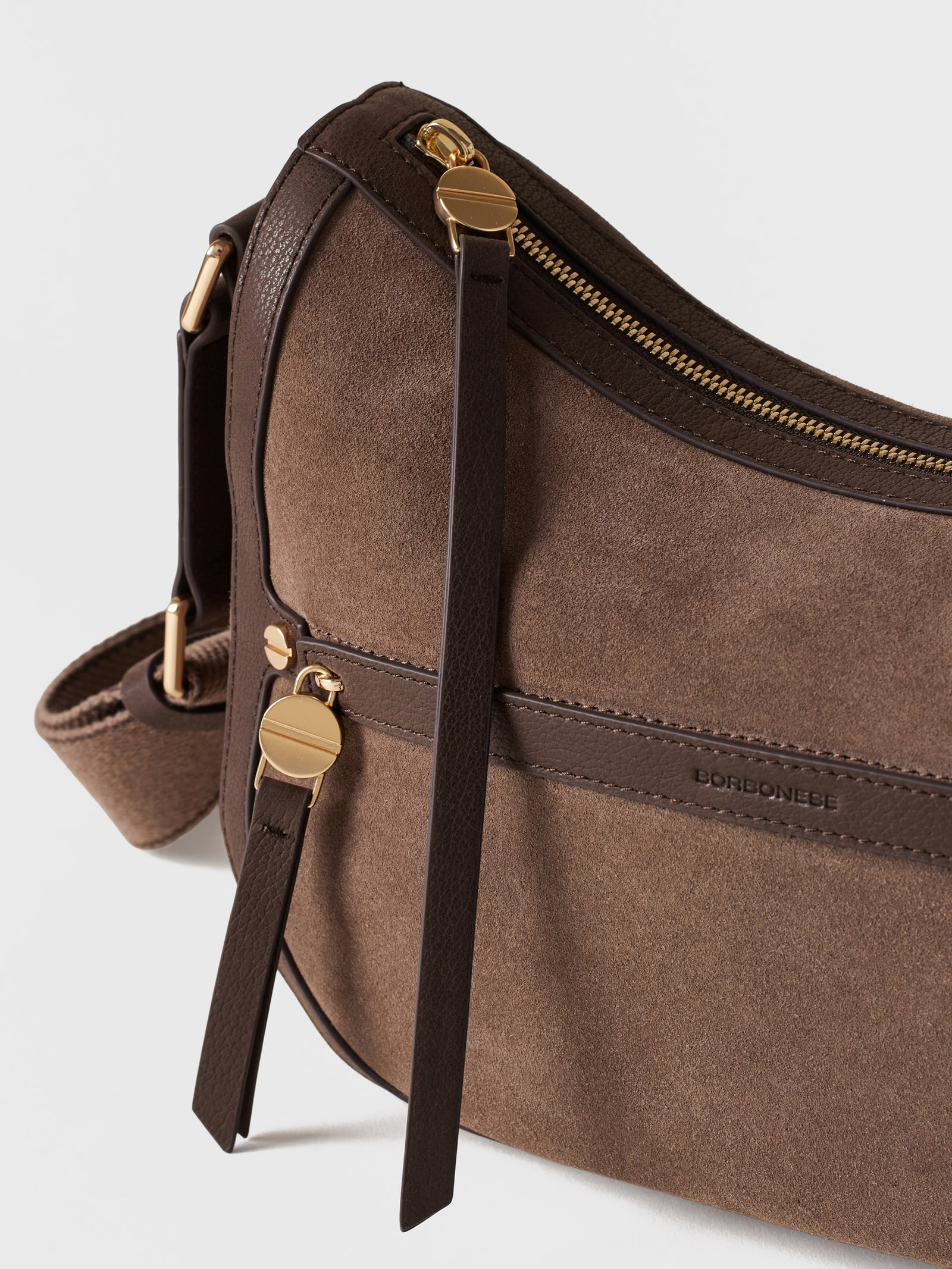Borbonese Luna Bag Small Cenere/Cacao - immagine 5